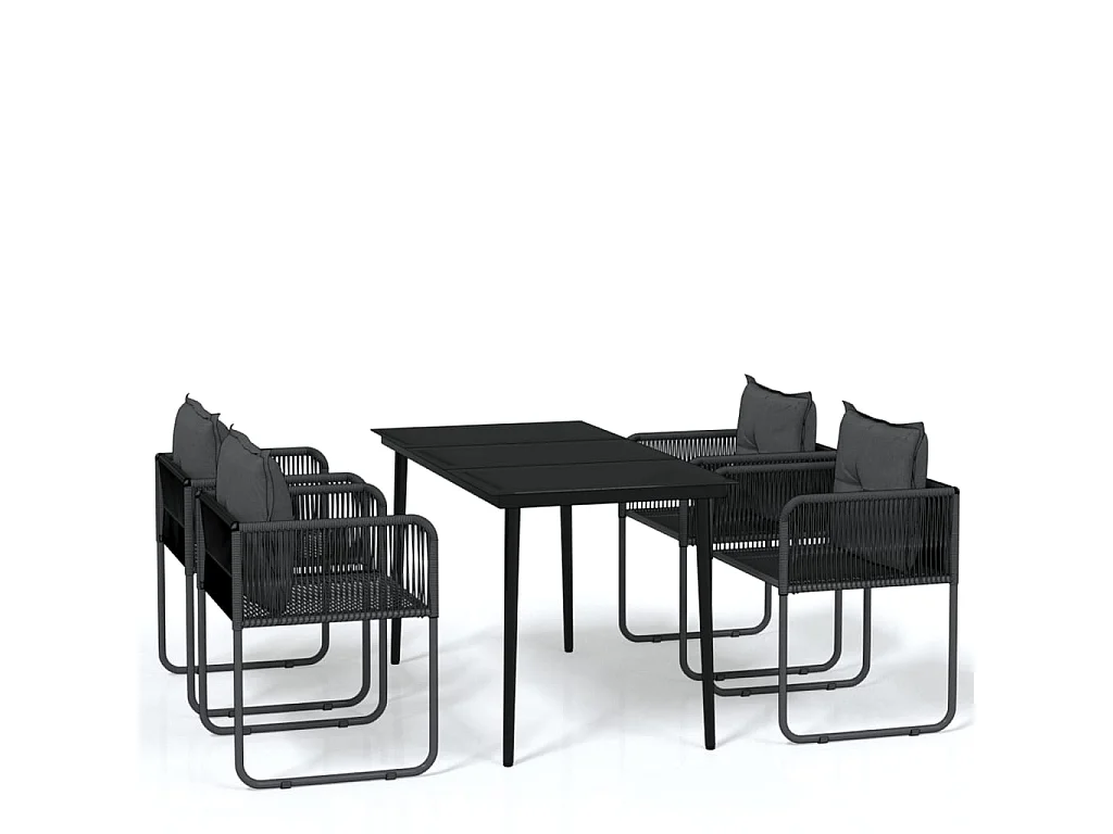 Ensemble à manger de jardin 5 pcs Noir GFDF42185