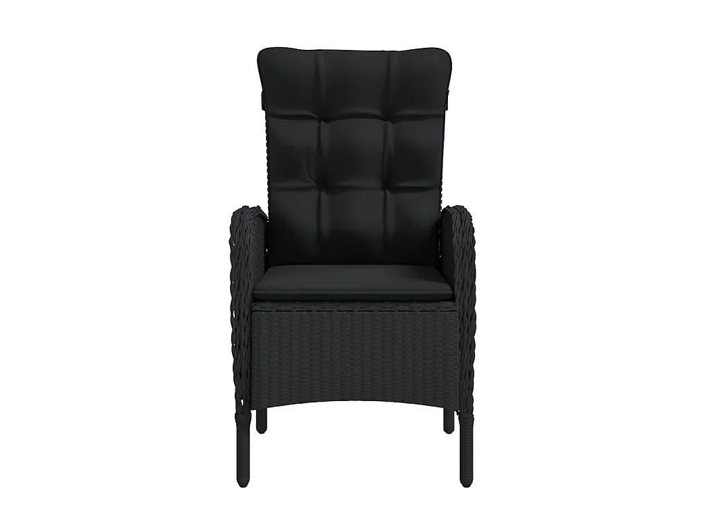 3-tlg. Garten-Essgruppe,Gartensitzgruppe mit Kissen Schwarz -gkd15414