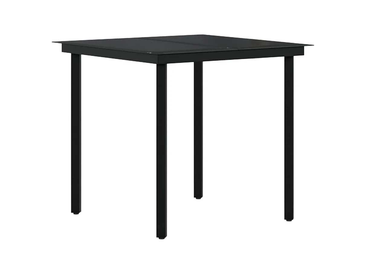 3-tlg. Garten-Essgruppe,Gartensitzgruppe mit Kissen Schwarz -gkd15414