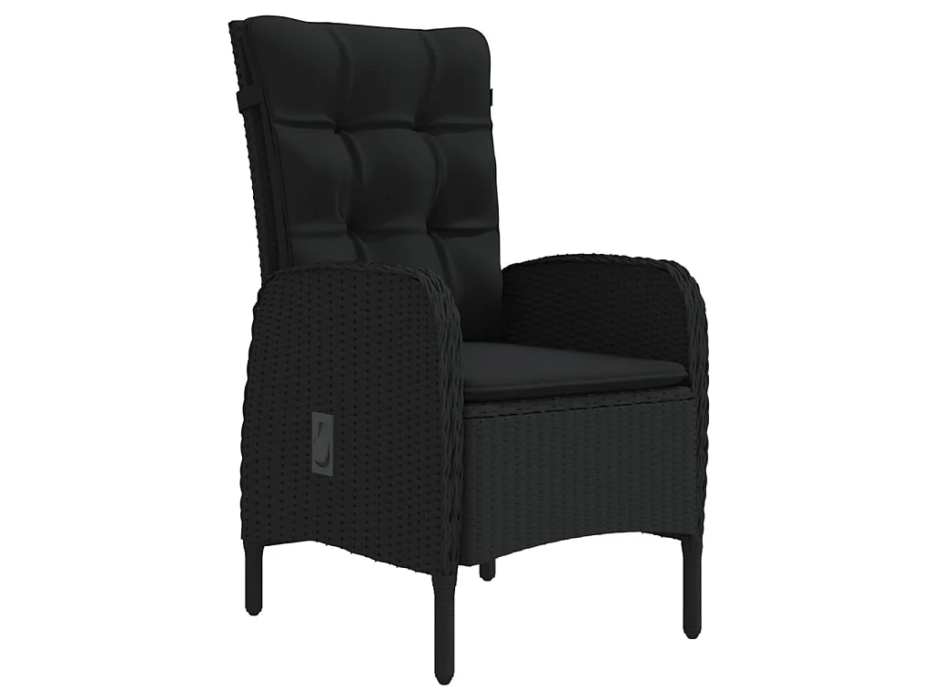 Salle à manger de jardin avec coussins 3 pcs Noir BE51433
