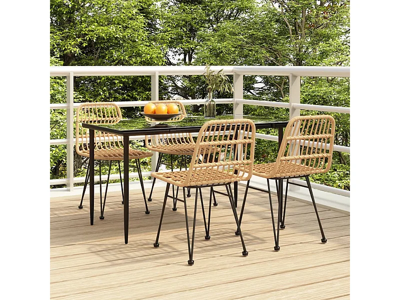 5-tlg. Garten-Essgruppe,Gartensitzgruppe Poly Rattan -gkd15167