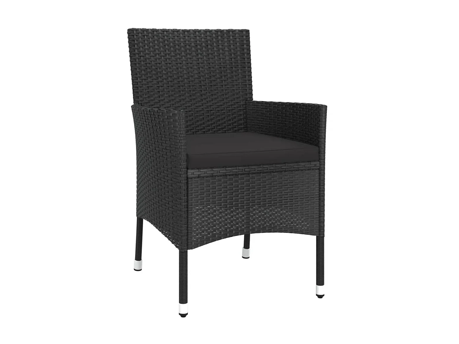 5-tlg. Garten-Essgruppe,Gartensitzgruppe mit Kissen Schwarz Poly Rattan -gkd90692