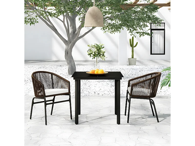 Comedor de jardín 3 piezas marrón YOE91996