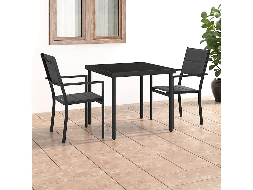 Salle à manger de jardin 3 pcs Acier BE29408