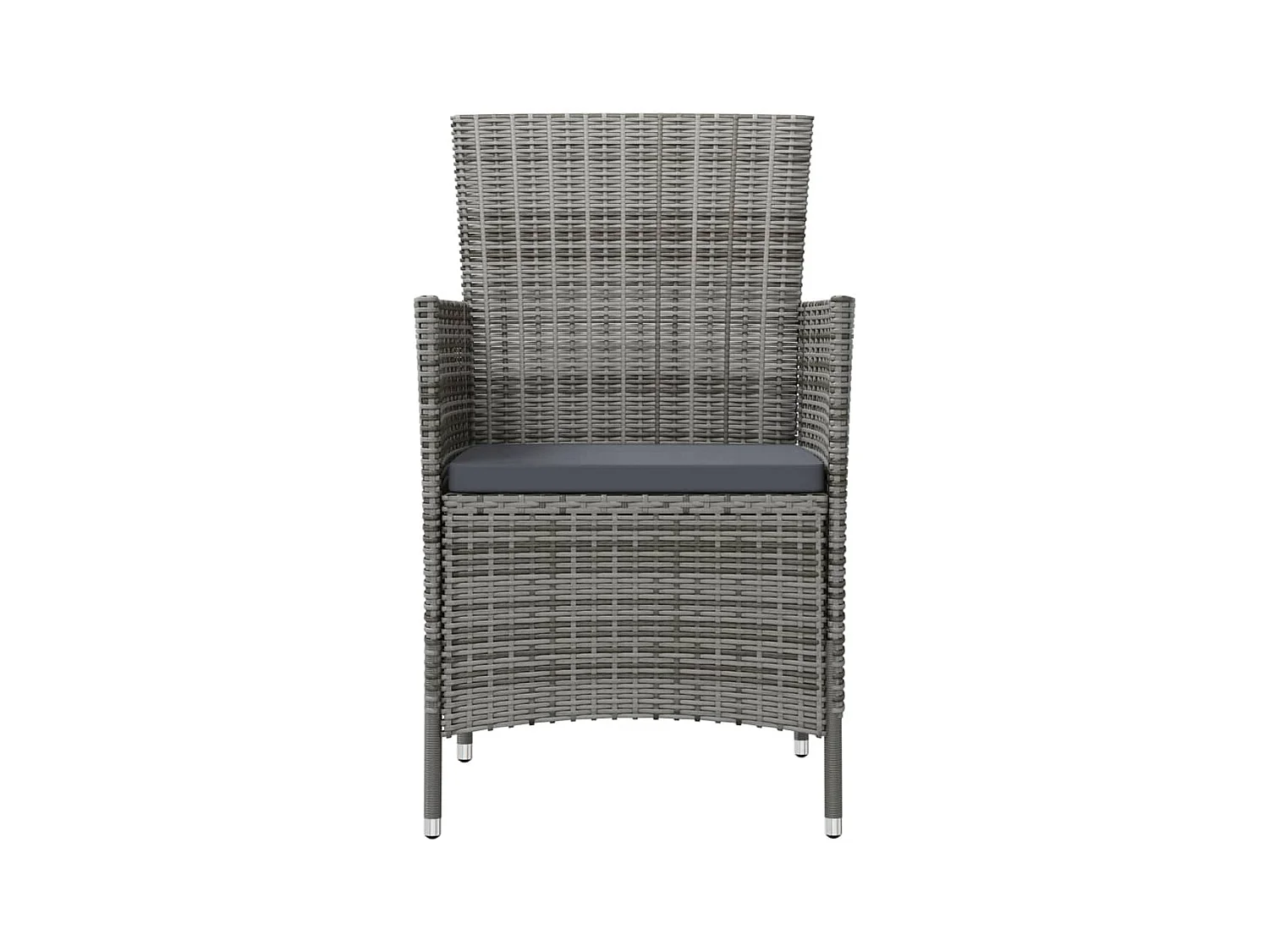 Comedor de jardín 3 piezas con cojines ratán sintético gris YOE60179