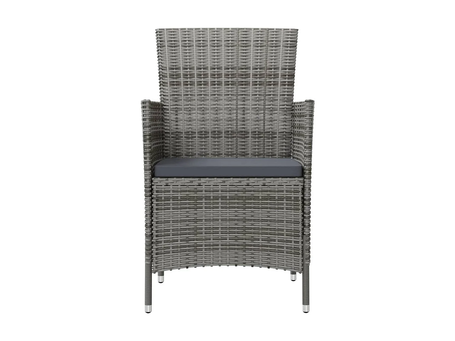 Salle à manger de jardin 3pcs et coussins Résine tressée Gris GFDF63126