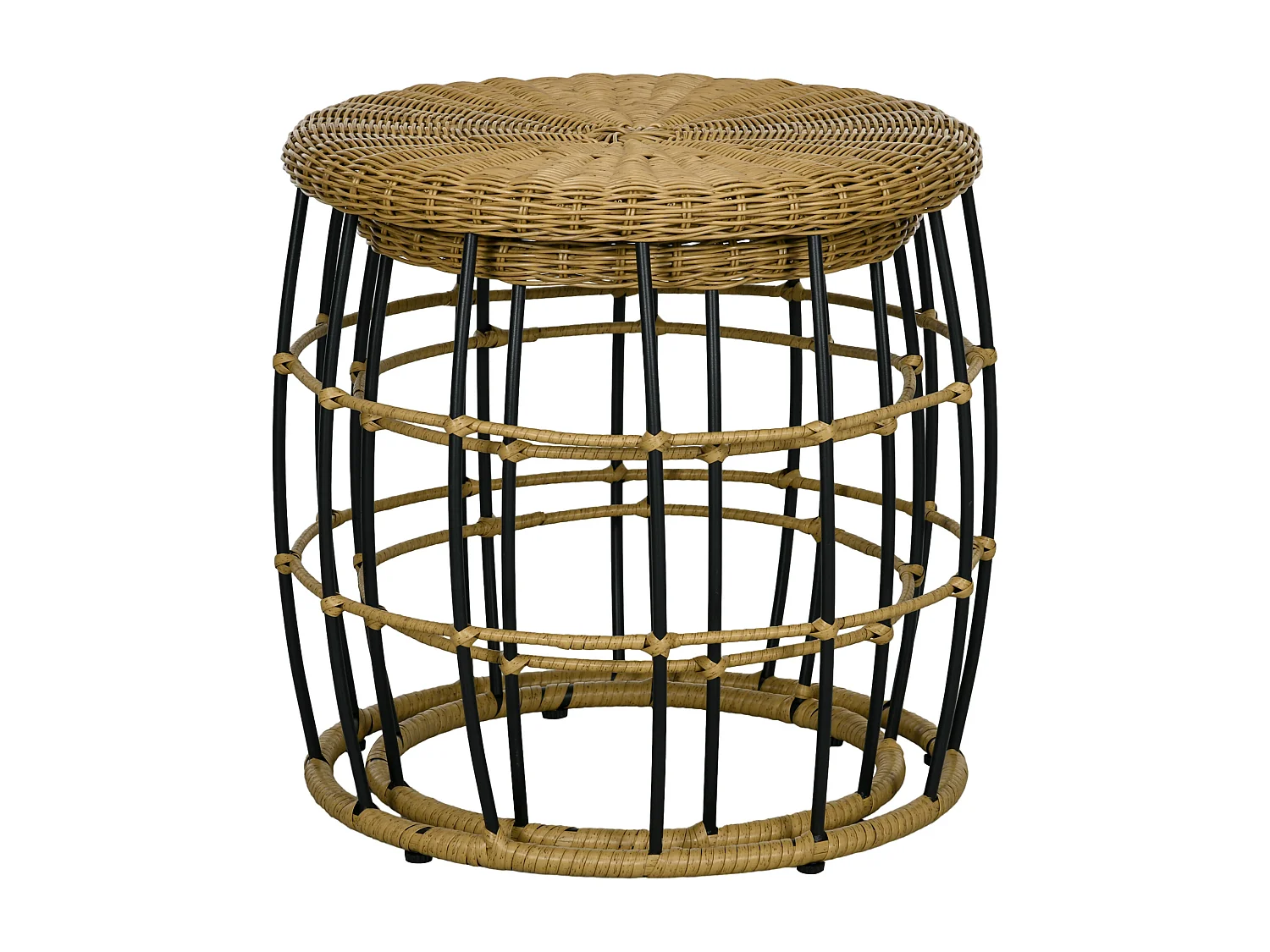 Tables basses gigognes de jardin style cosy chic lot de 2 tables basses encastrables résine tressée aspect rotin