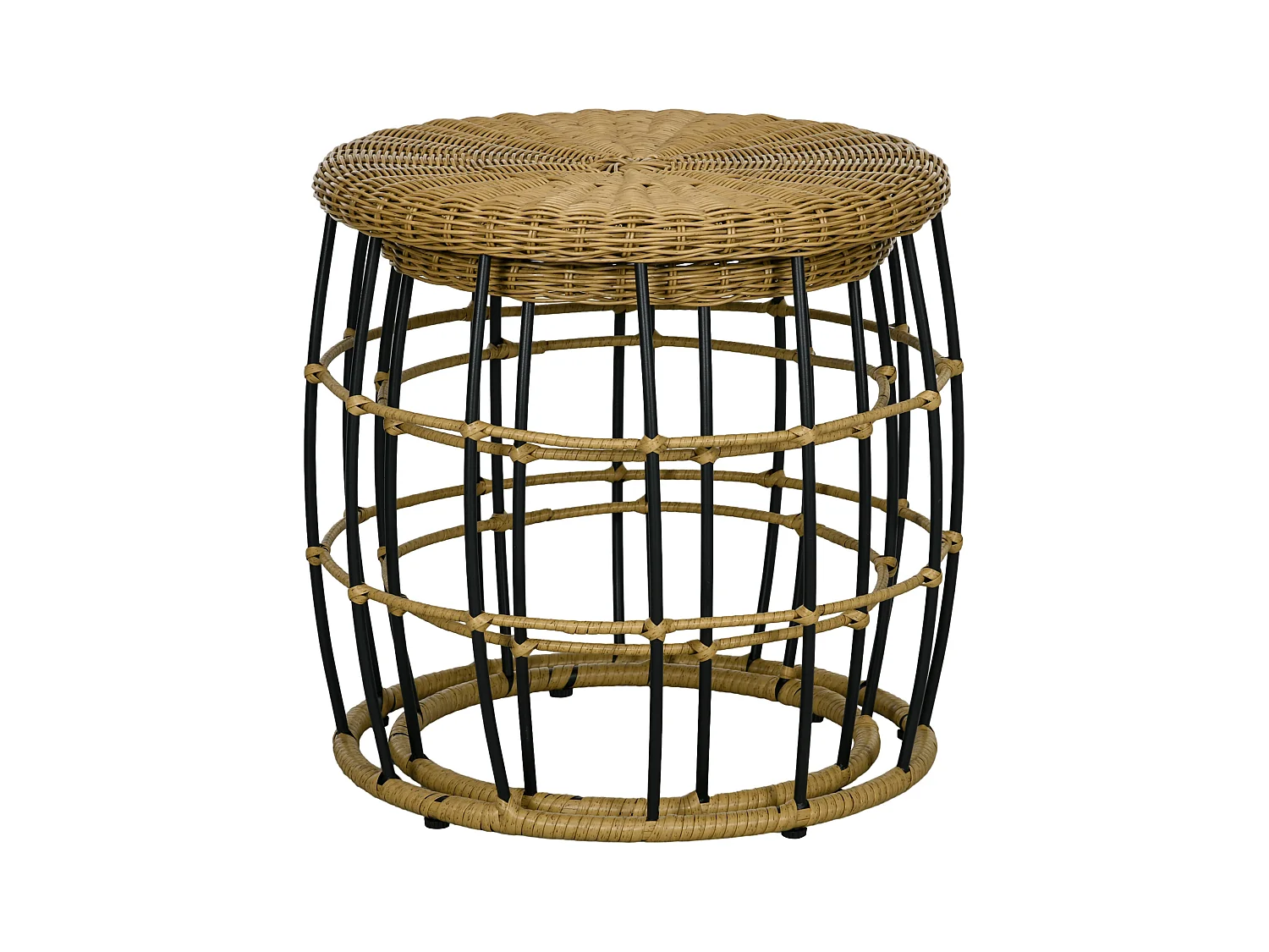 Tables basses gigognes de jardin style cosy chic lot de 2 tables basses encastrables résine tressée aspect rotin