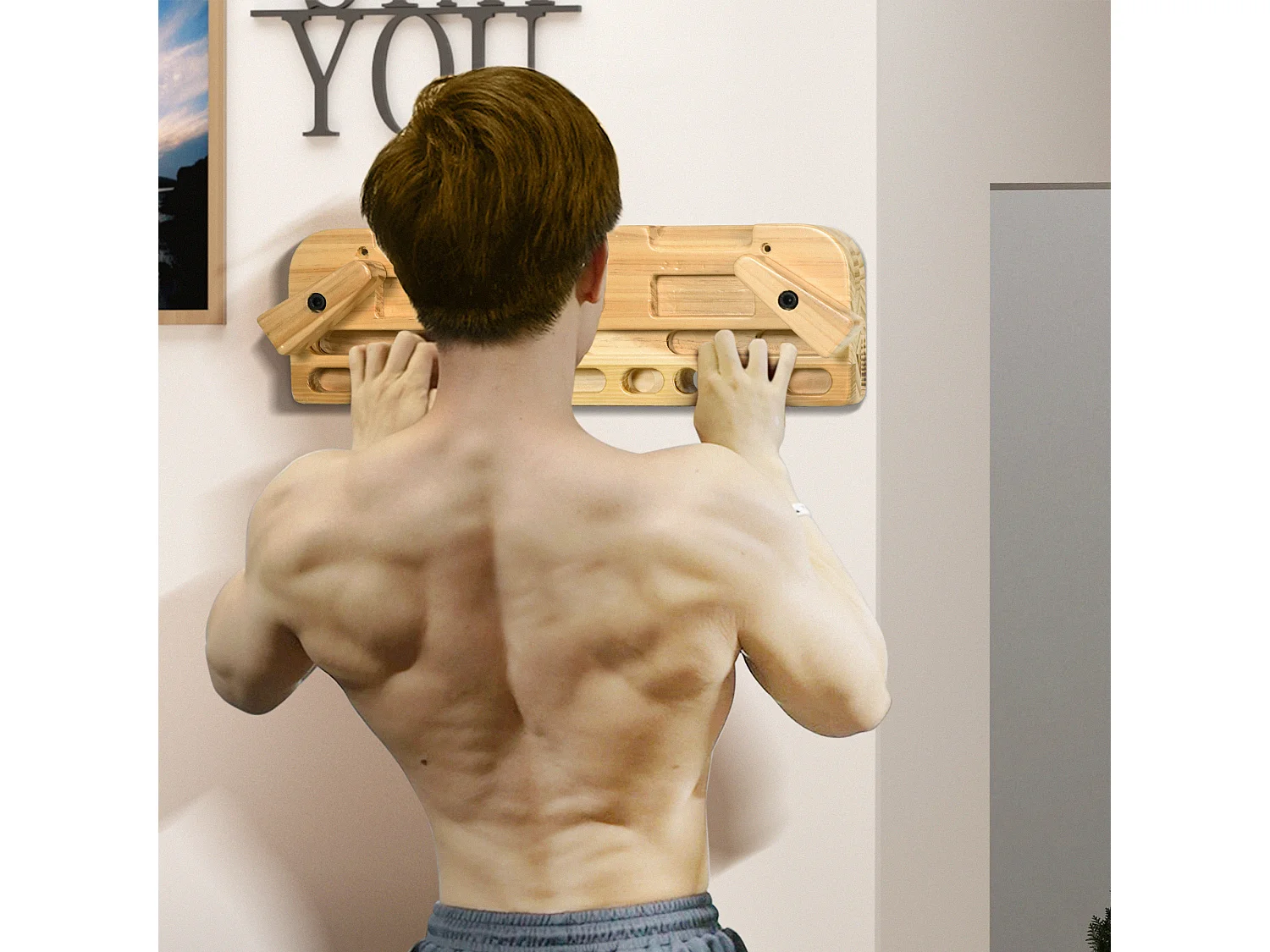 Poutre d'entrainement escalade - planche d'escalade - nombreuses différentes préhensions - bois de hêtre