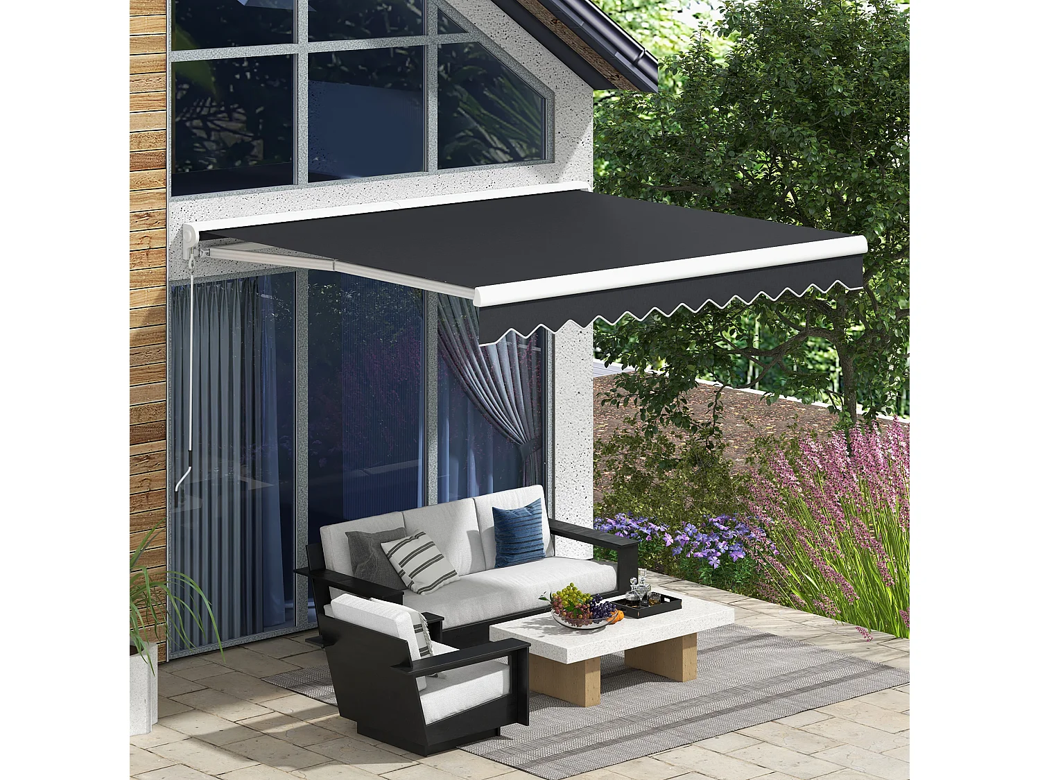 Store banne électrique manuel rétractable dim. 2,95L x 2,50l m anthracite