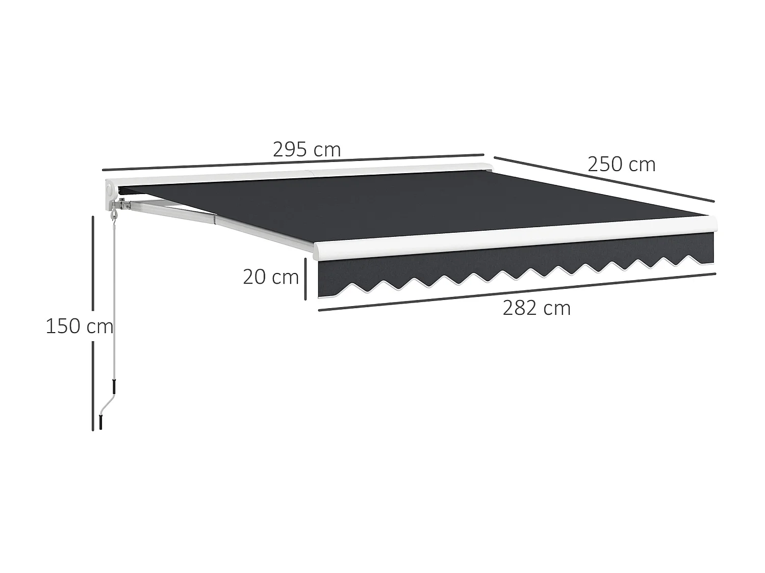 Store banne électrique manuel rétractable dim. 2,95L x 2,50l m anthracite