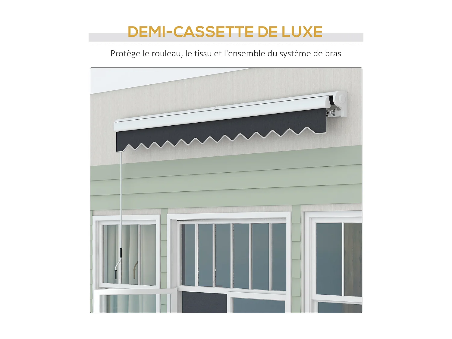 Store banne électrique manuel rétractable dim. 2,95L x 2,50l m anthracite