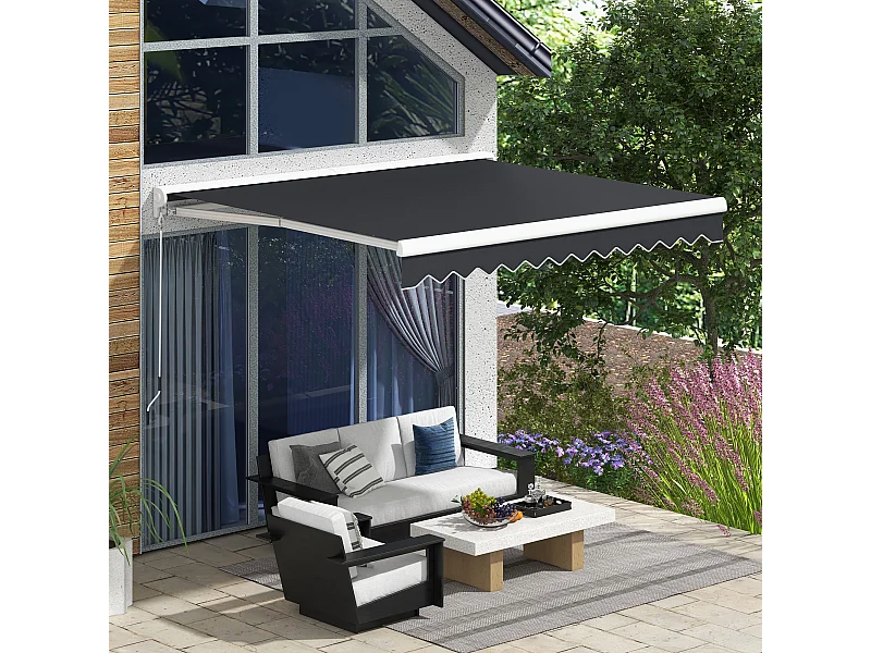 Store banne électrique manuel rétractable dim. 2,95L x 2,50l m anthracite