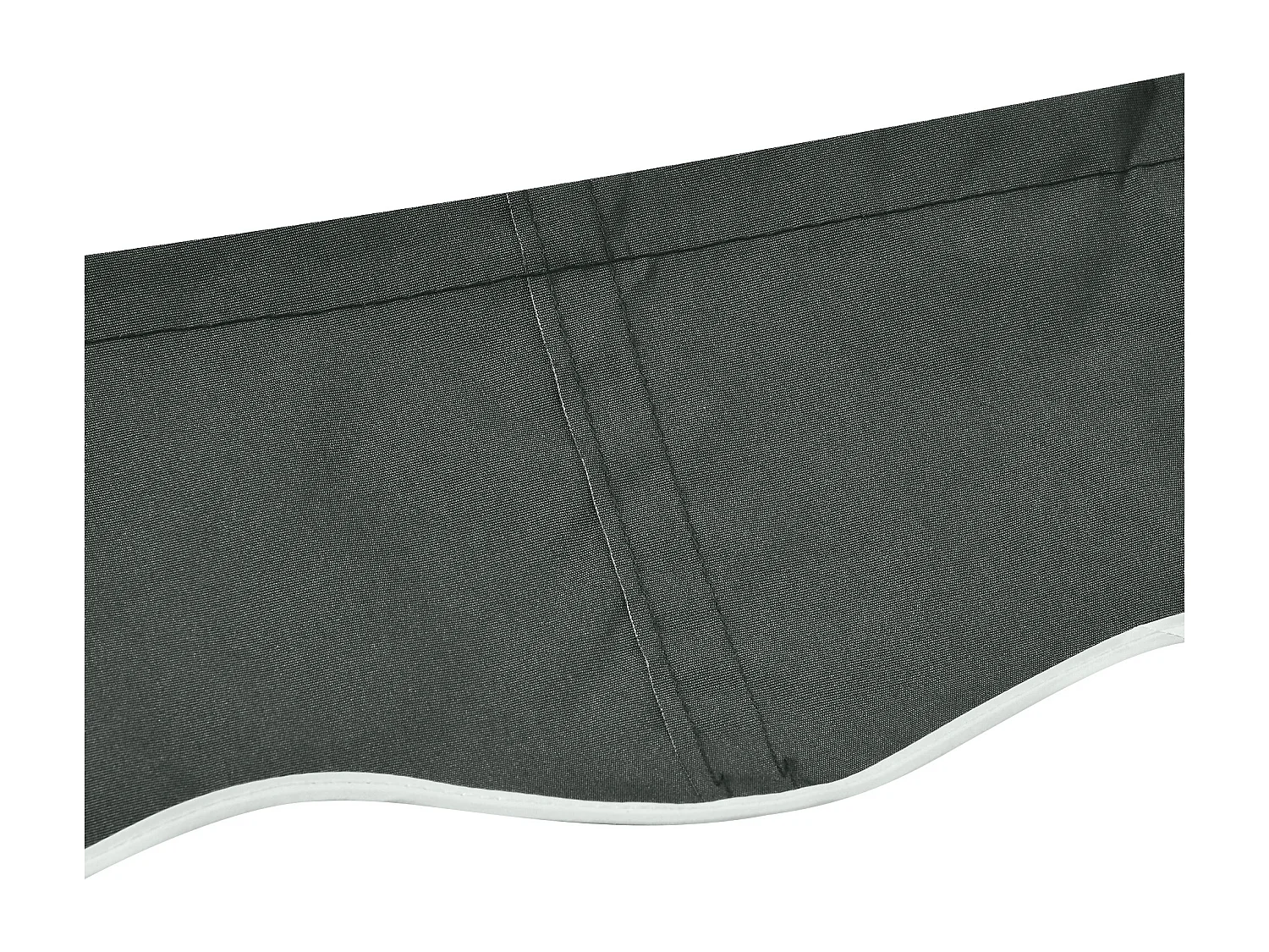 Toile de rechange store banne - lambrequin vagues douces - polyester haute densité 280 g/m² anti-UV dim. 3,82L x 2,4l (avancée) m gris