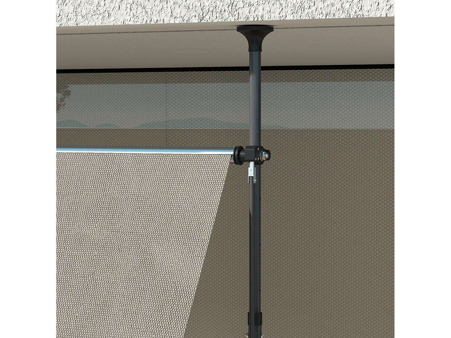 Store banne autoportant manuel rétractable 3,5L x 1,2l x 2,1-3H m inclinaison réglable métal alu polyester sable