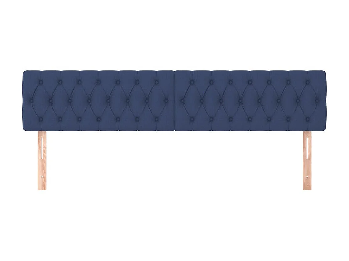 Cabeceros 2 uds Azul 90x7x78/88 cm Tela