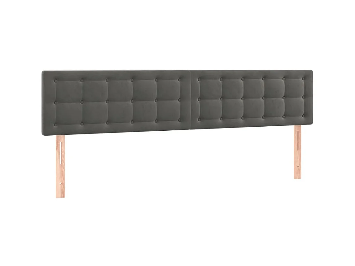 Têtes de lit 2 pcs Gris foncé 80x5x78/88 cm Velours