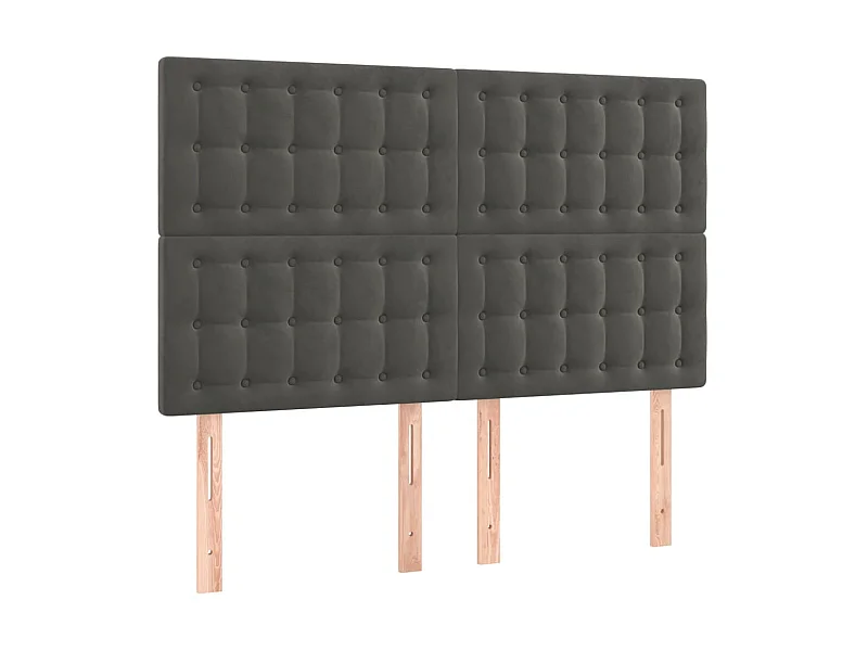 Kopfteile 4 Stk. Dunkelgrau 72x5x78/88 cm Samt