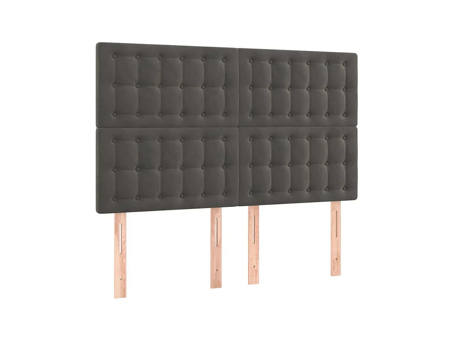 Têtes de lit 4 pcs Gris foncé 72x5x78/88 cm Velours