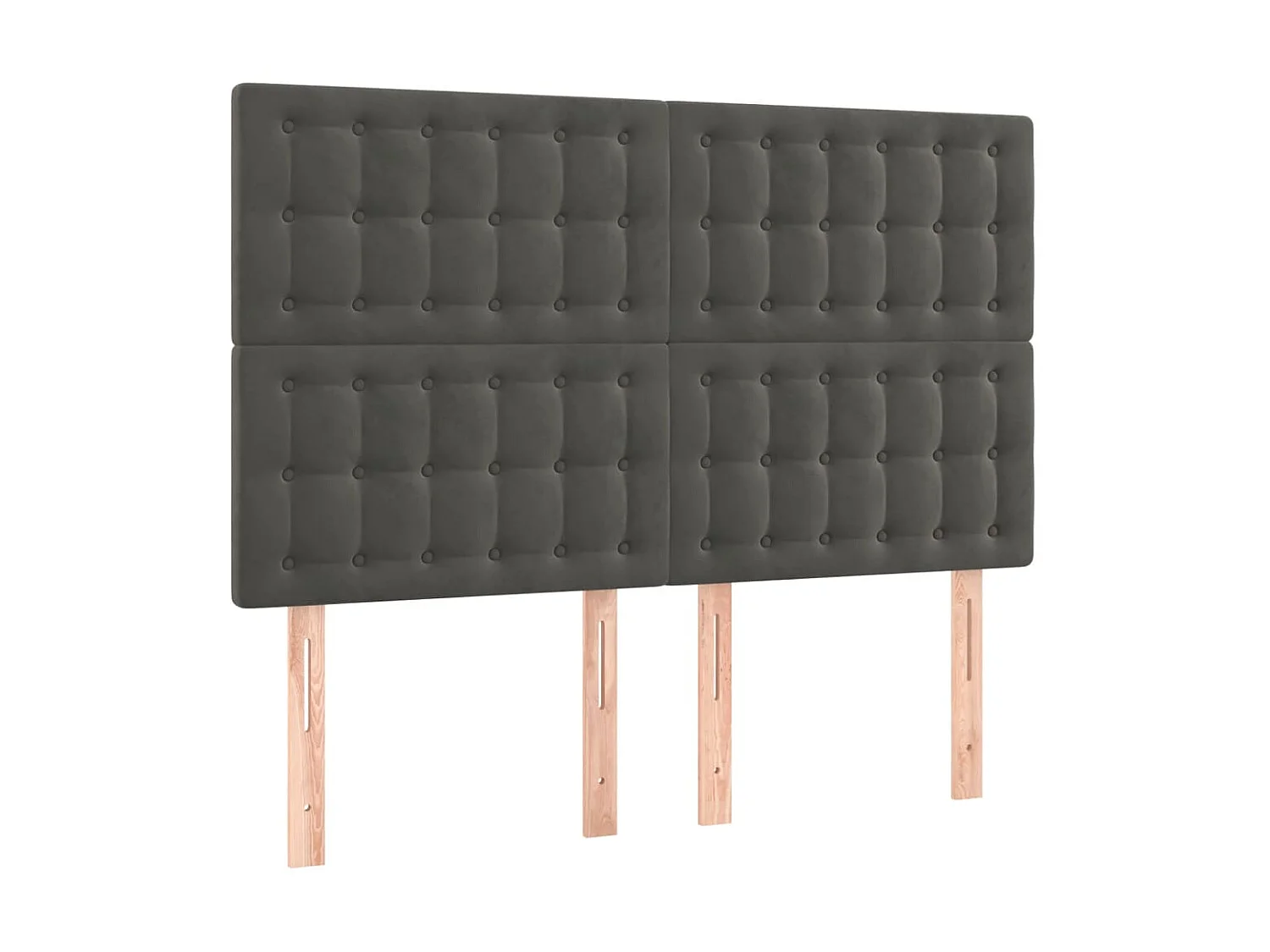 Têtes de lit 4 pcs Gris foncé 72x5x78/88 cm Velours