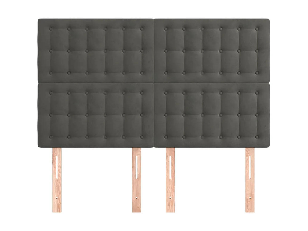 Têtes de lit 4 pcs Gris foncé 72x5x78/88 cm Velours