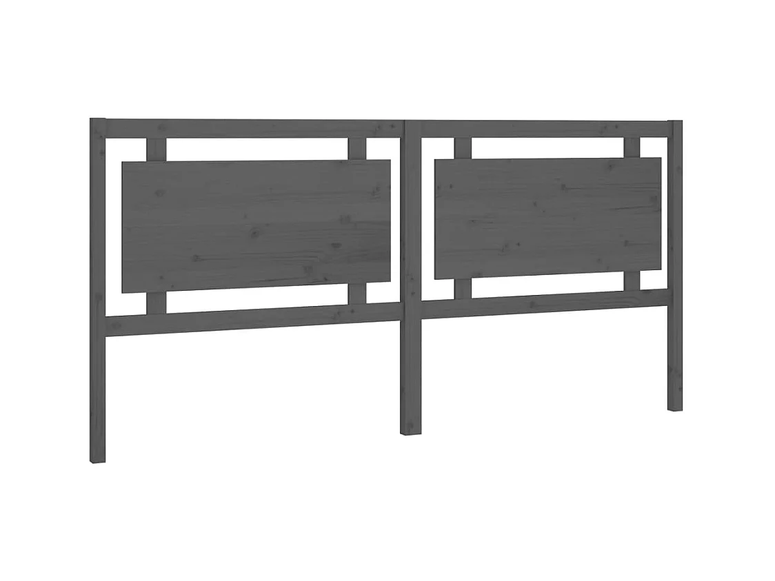 Hoofdbord Grijs 205,5x4x100 cm Massief grenenhout