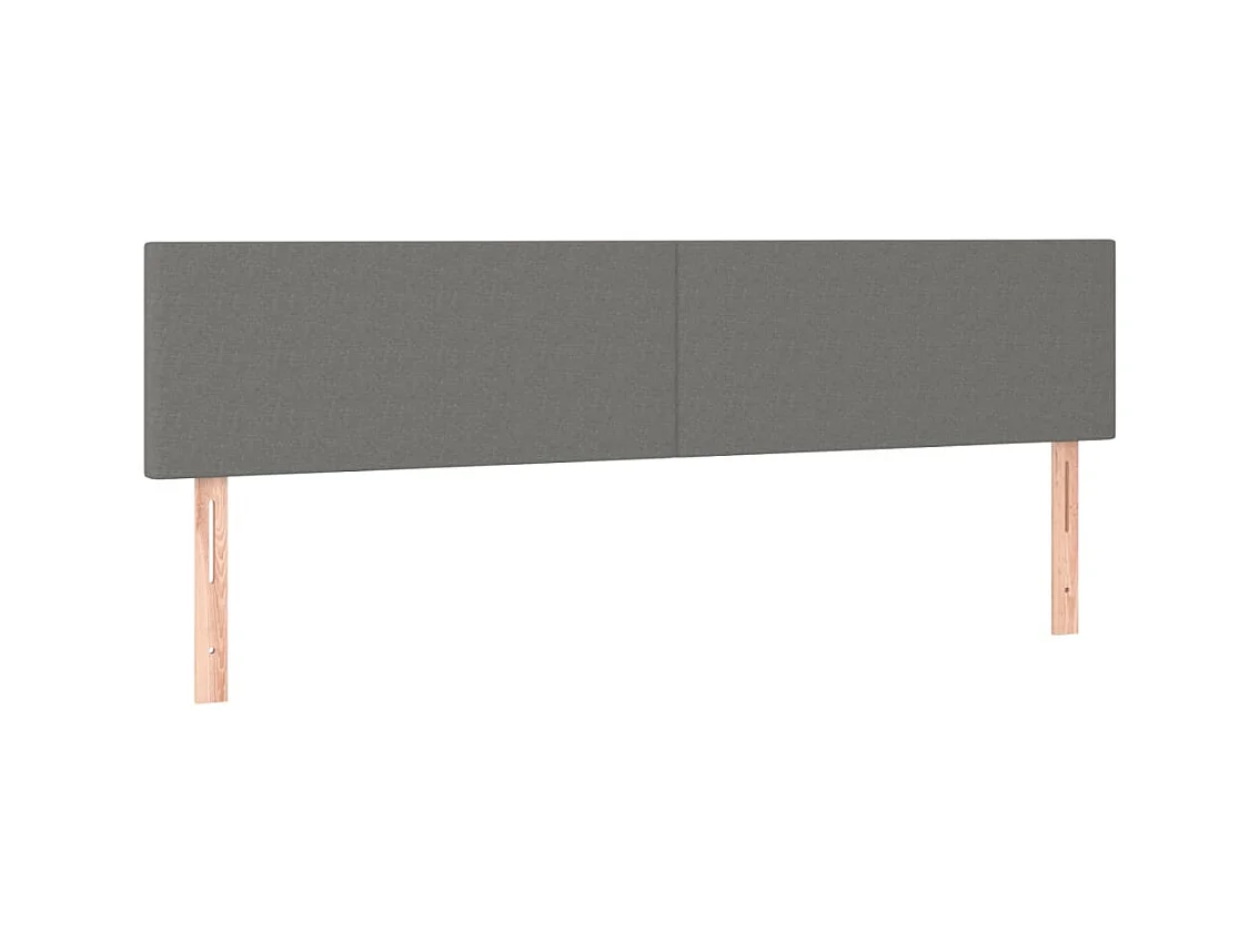 Têtes de lit 2 pcs Gris foncé 90x5x78/88 cm Tissu