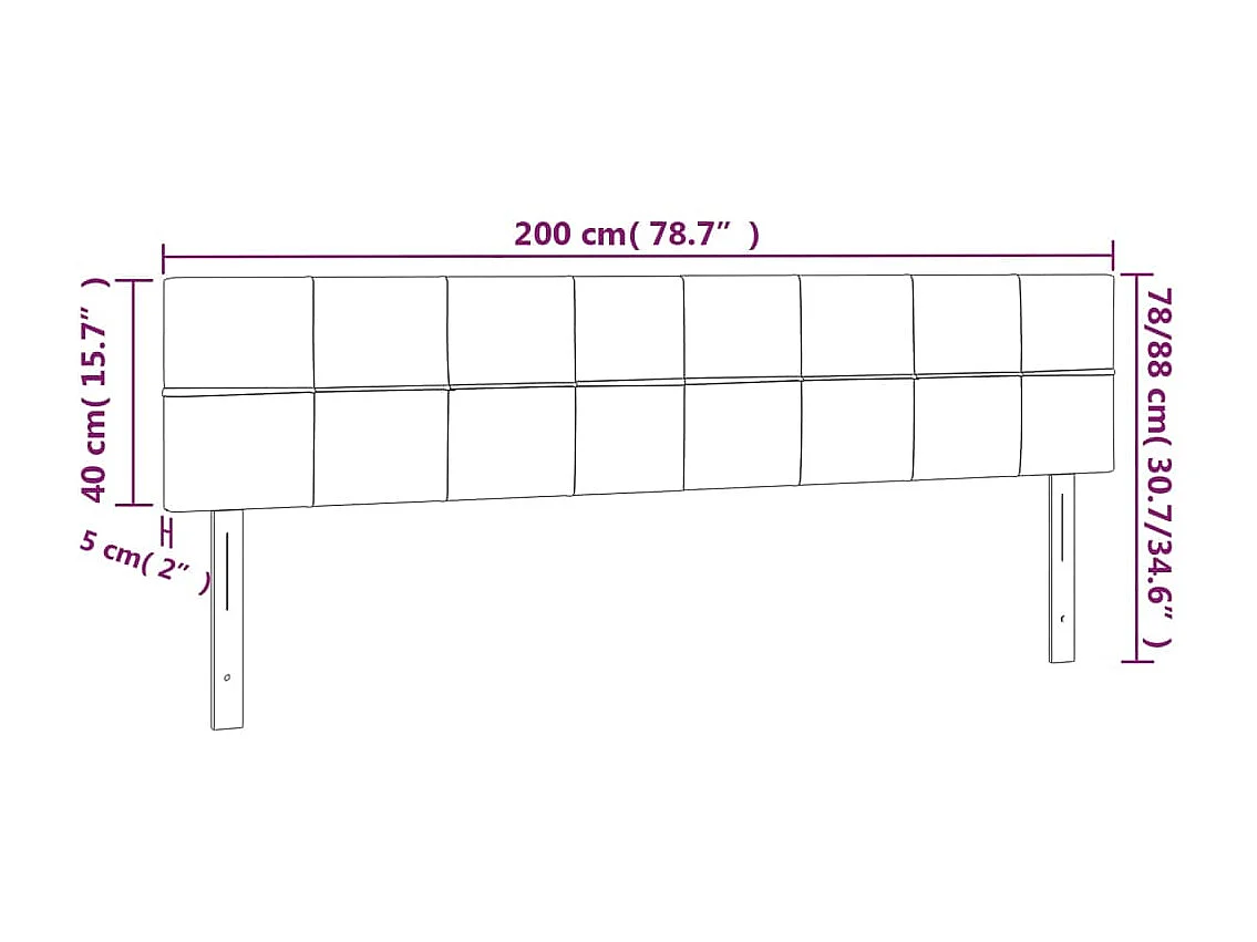 Cabeceiras 2 pcs Tecido Castanho Escuro 100x5x78/88 cm