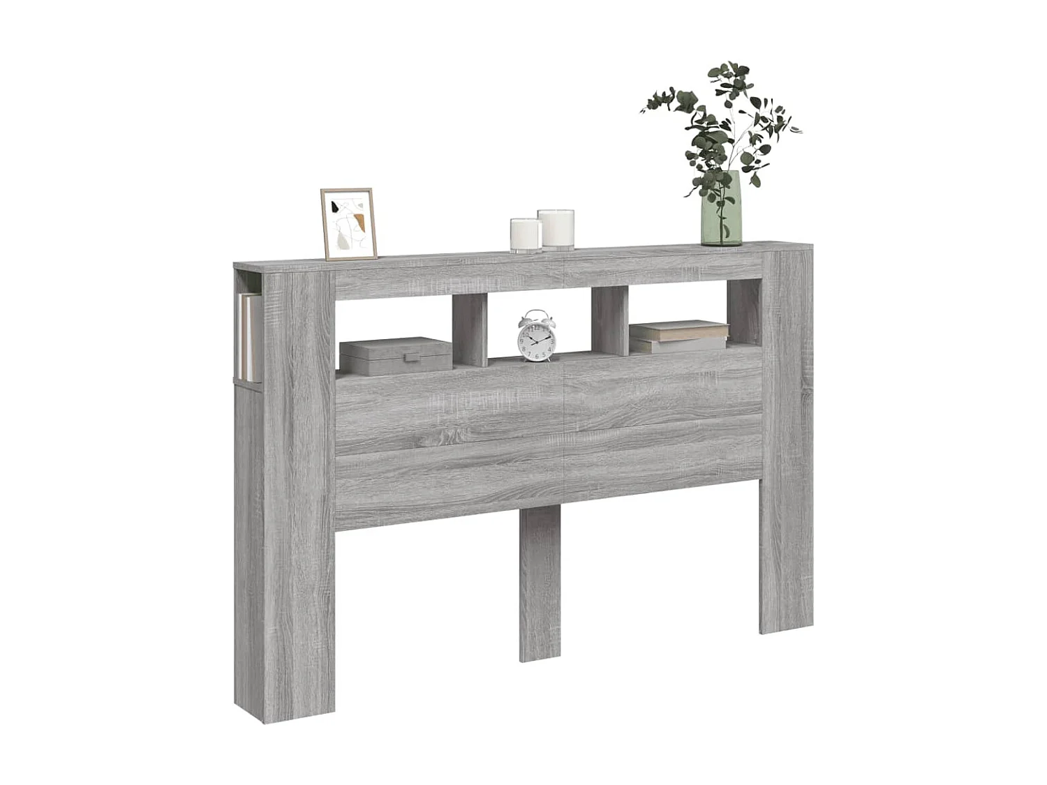 Tête de lit à LED sonoma gris 160x18,5x103,5 cm bois ingénierie