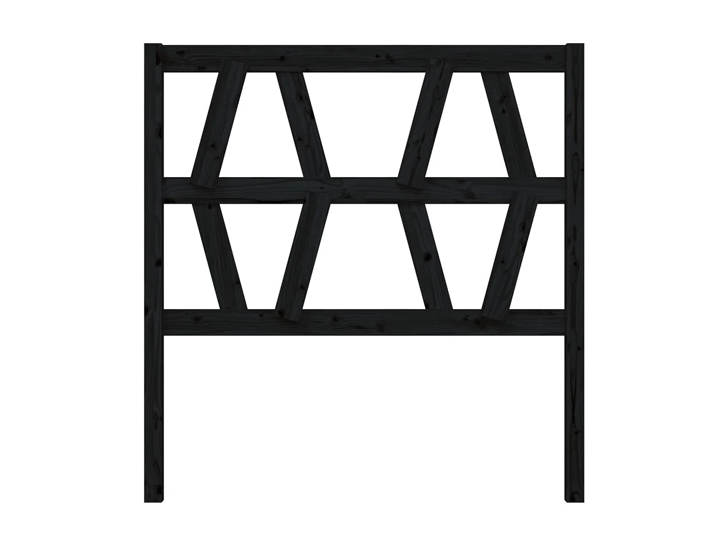 Tête de lit Noir 96x4x100 cm Bois massif de pin