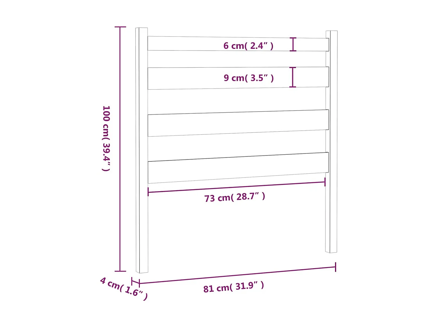Tête de lit 81x4x100 cm Bois massif de pin