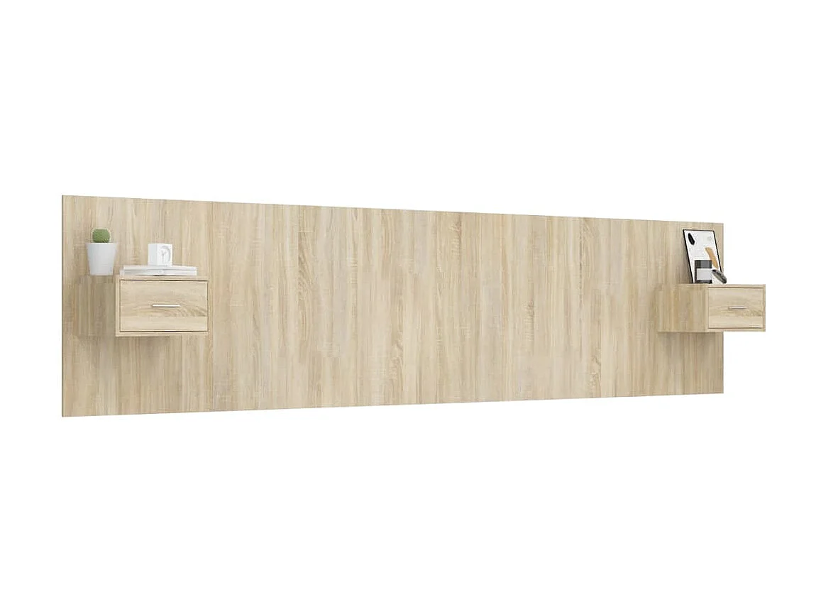 Cabecero con armarios Roble Sonoma Madera contrachapada
