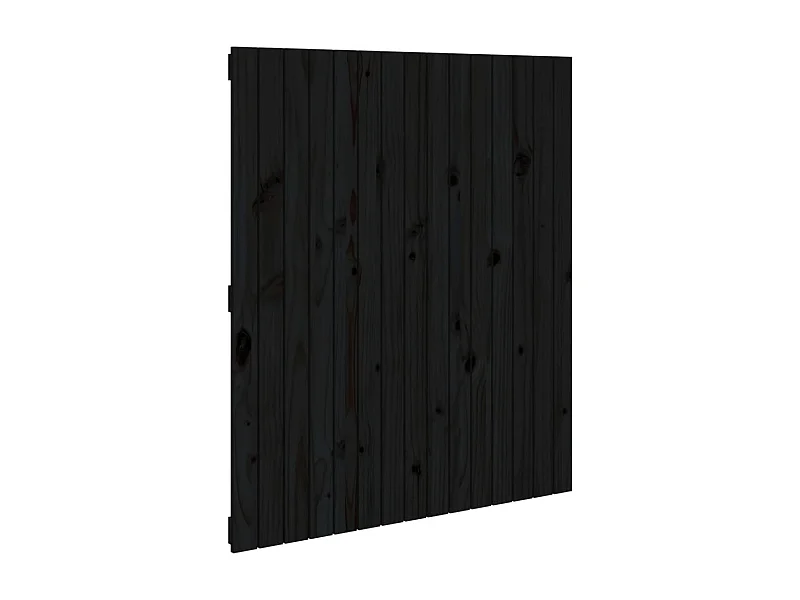 Tête de lit murale Noir 95,5x3x110 cm Bois massif de pin