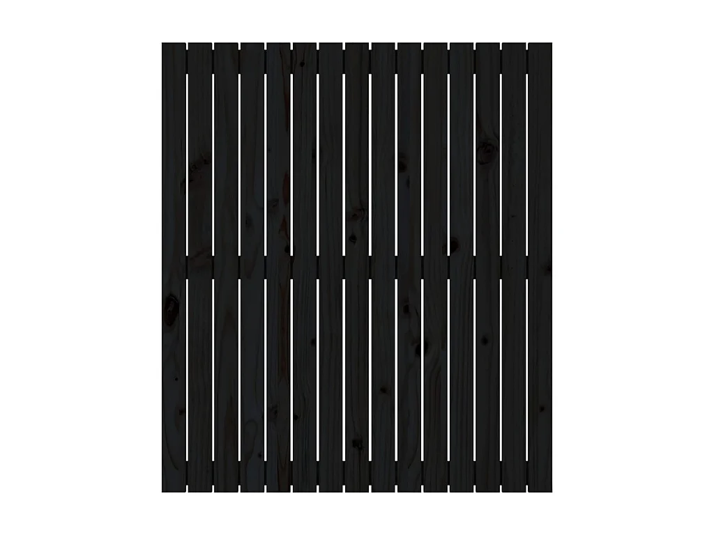 Tête de lit murale Noir 95,5x3x110 cm Bois massif de pin