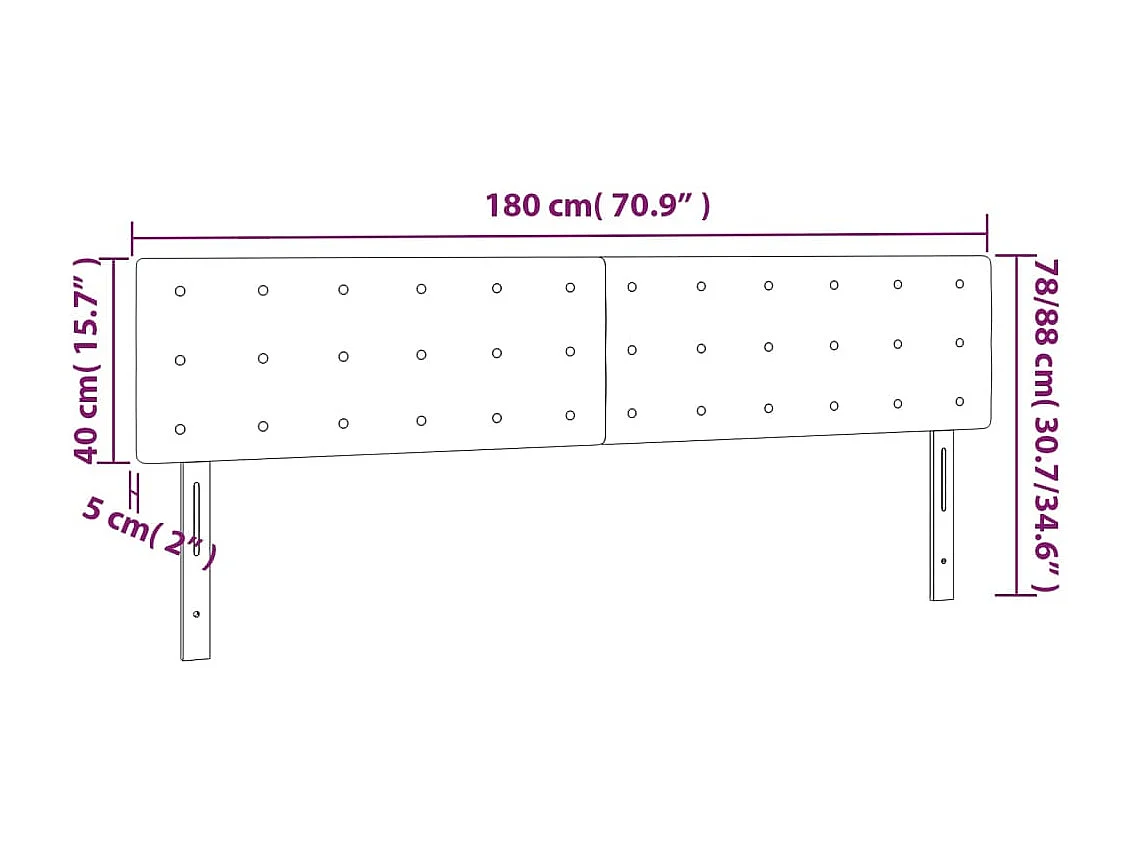 Têtes de lit 2 pcs Cappuccino 90x5x78/88 cm Similicuir