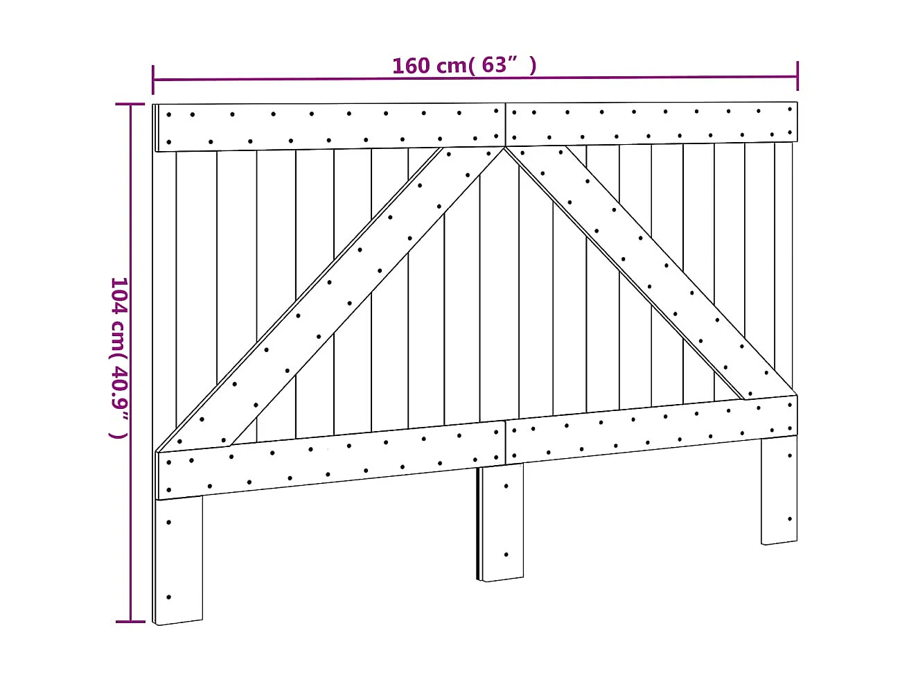 Tête de lit 160x104 cm bois massif de pin