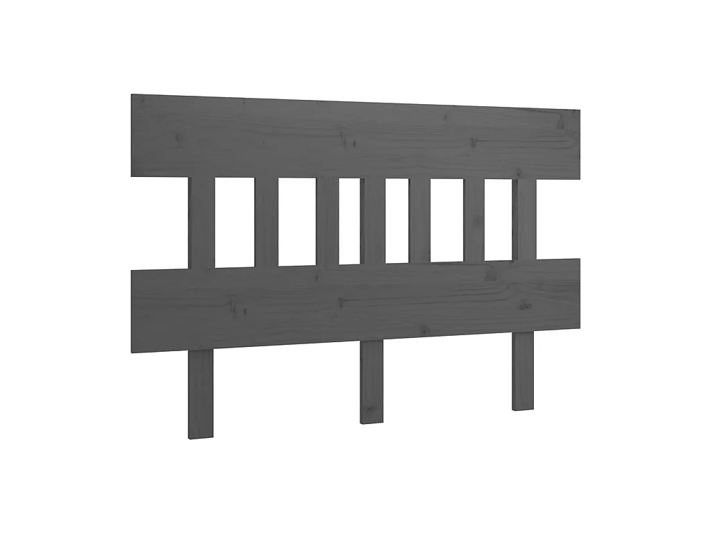 Hoofdbord Grijs 123,5x3x81 cm Massief grenenhout