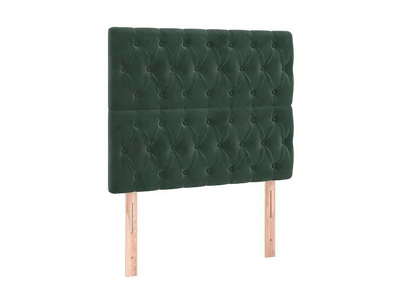 Têtes de lit 2 pcs Vert foncé 90x7x78/88 cm Velours