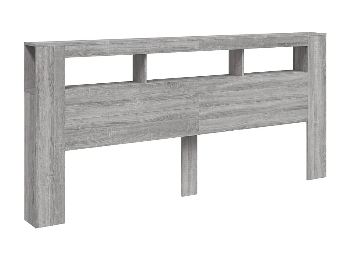 Tête de lit à LED sonoma gris 220x18,5x103,5 cm bois ingénierie