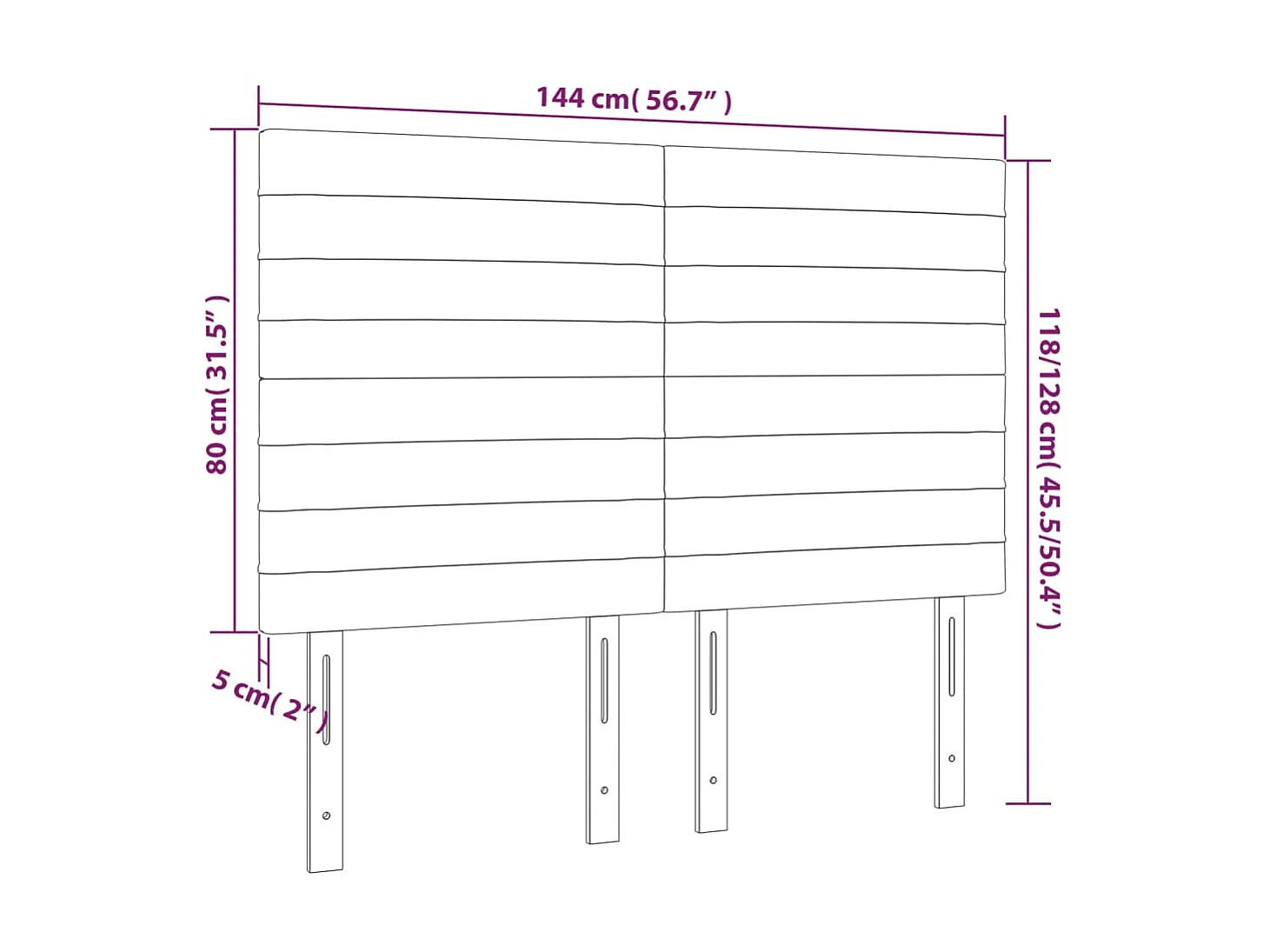 Testiere Letto 4 pz Rosa 72x5x78/88 cm Velluto