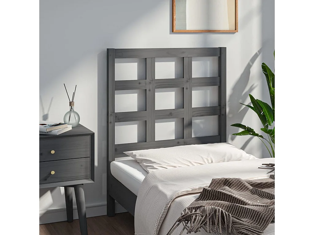 Tête de lit Gris 80,5x4x100 cm Bois massif de pin