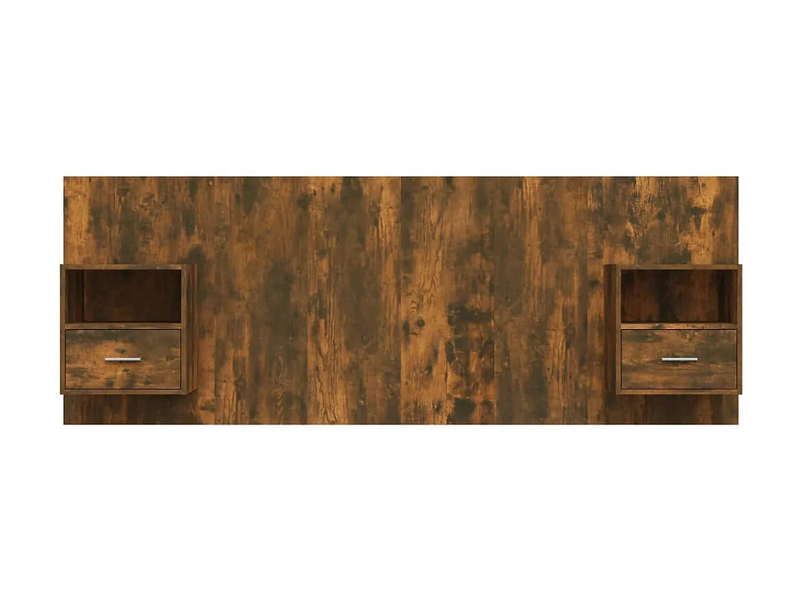 Testiera con armadietti Rovere affumicato Multistrato