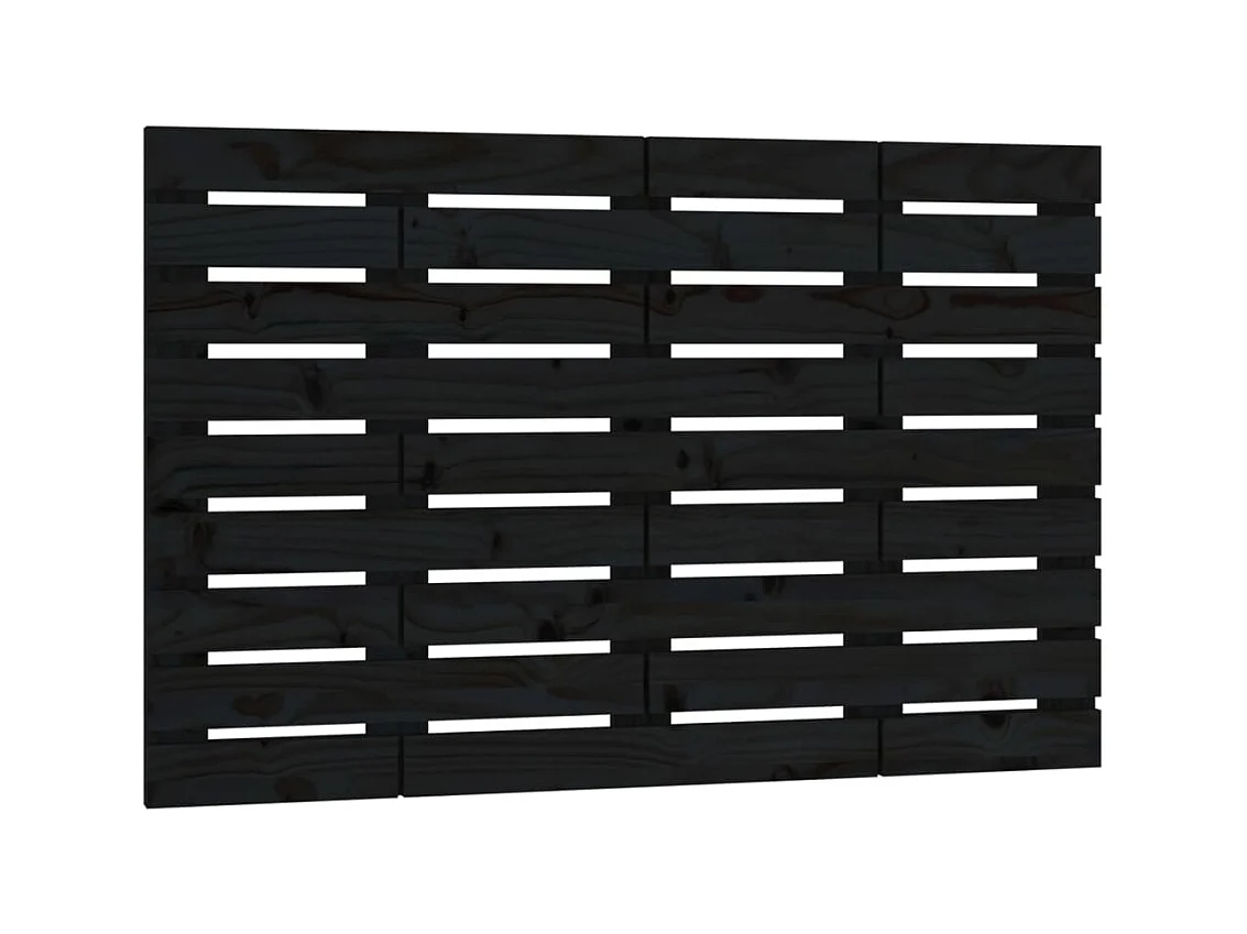 Tête de lit murale Noir 106x3x63 cm Bois massif de pin