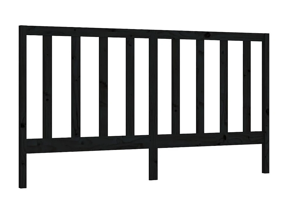 Hoofdbord Zwart 186x4x100 cm Massief grenenhout