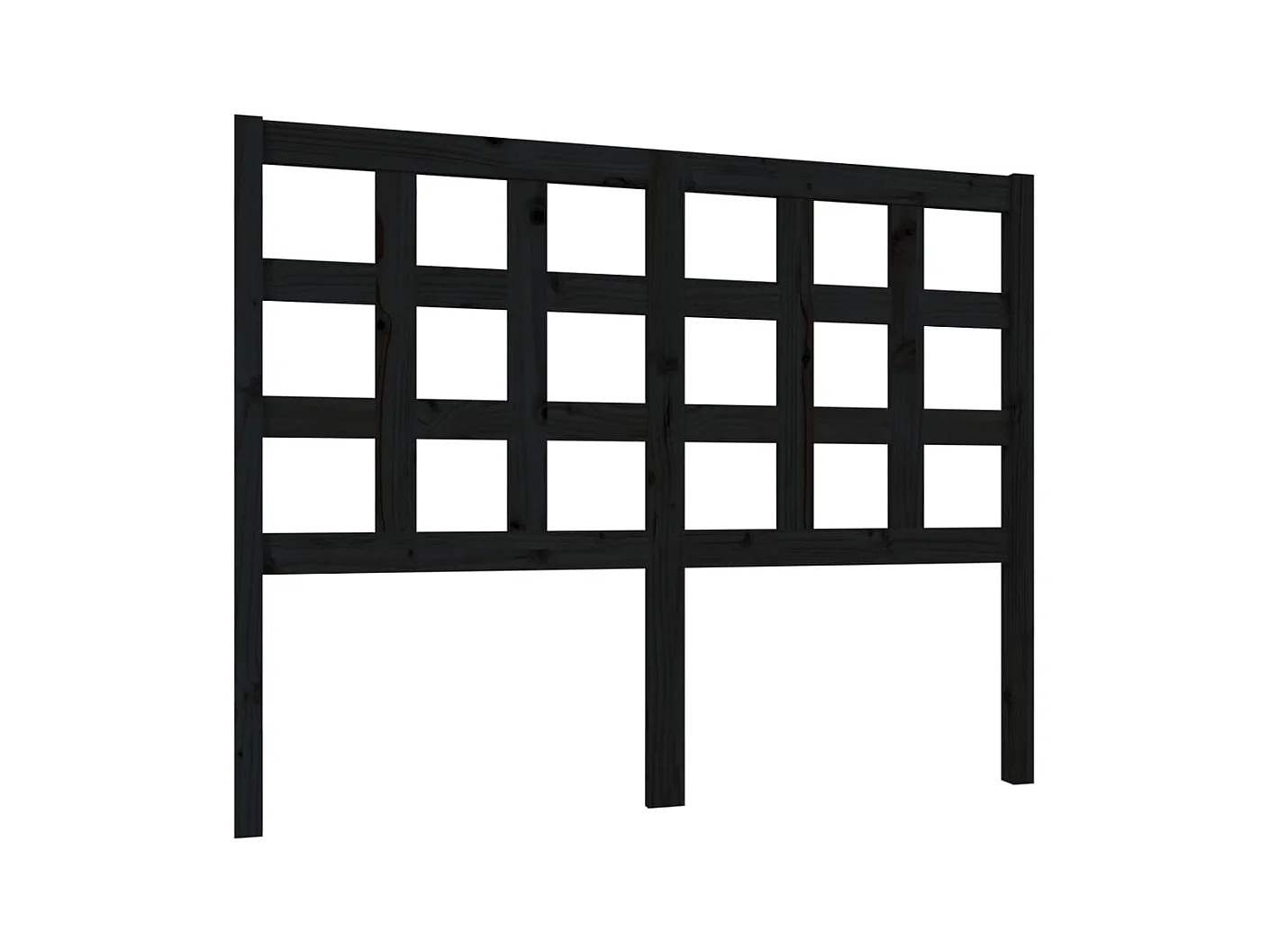 Hoofdbord Zwart 125,5x4x100 cm Massief grenenhout
