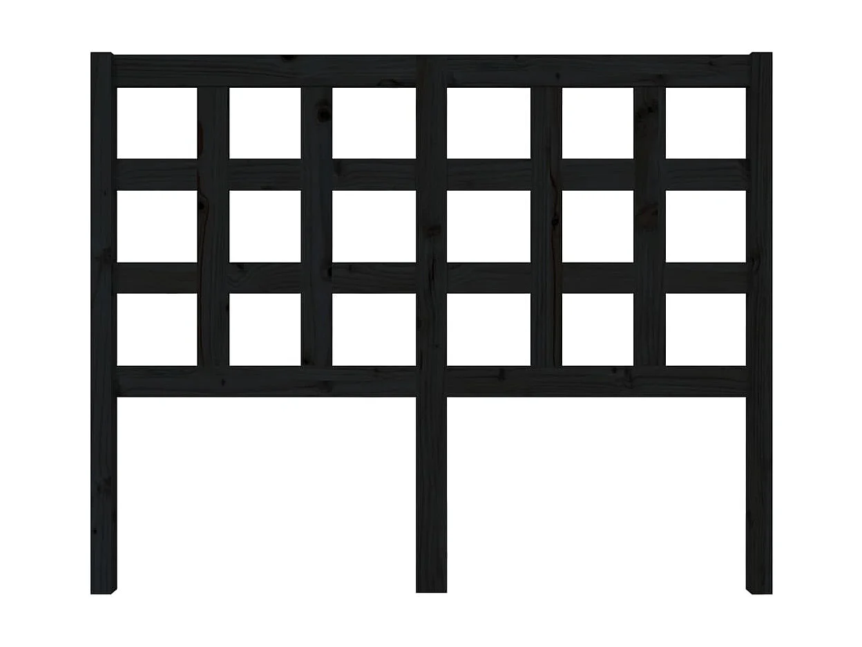 Tête de lit Noir 125,5x4x100 cm Bois massif de pin