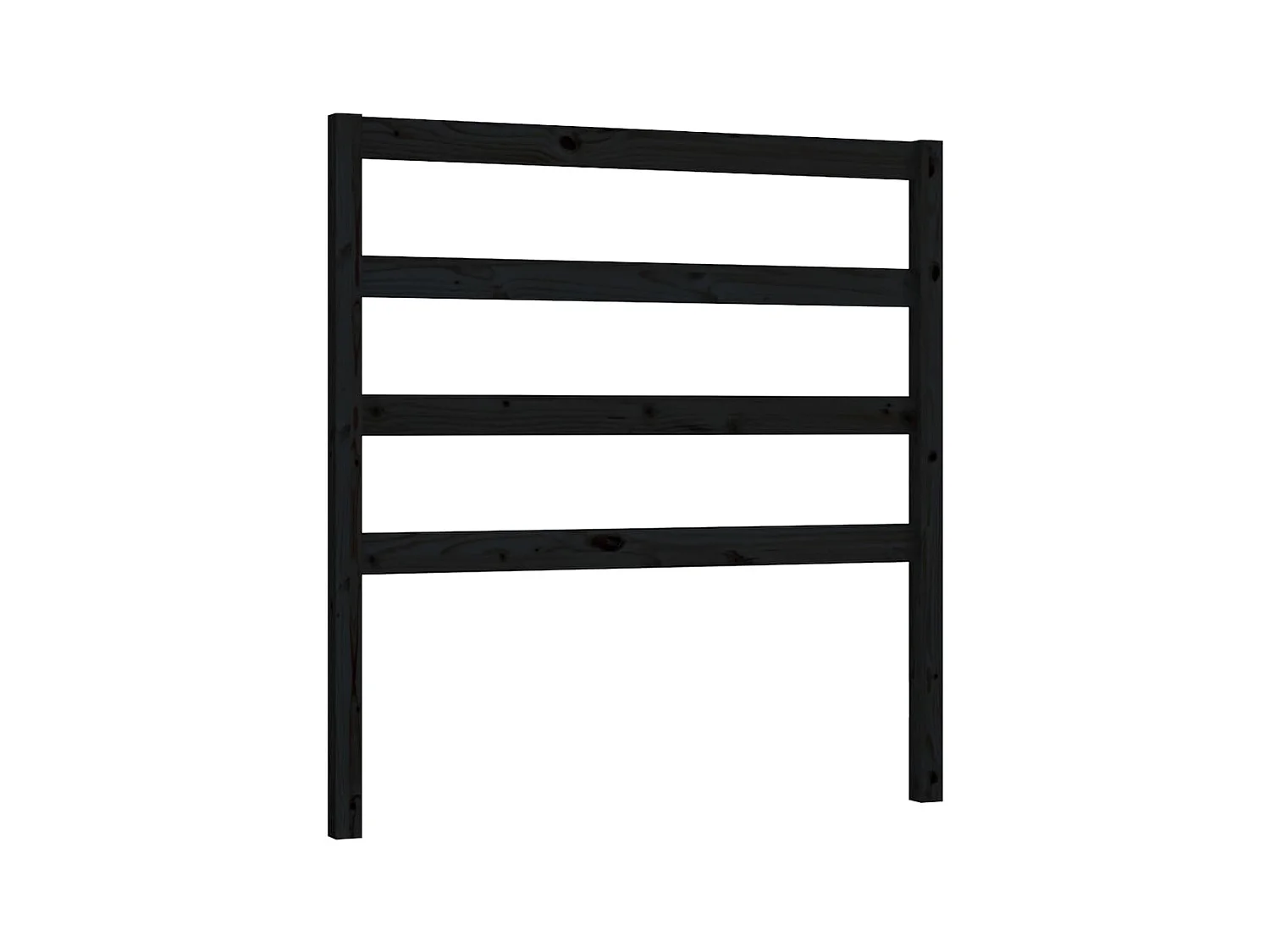 Tête de lit Noir 96x4x100 cm Bois massif de pin