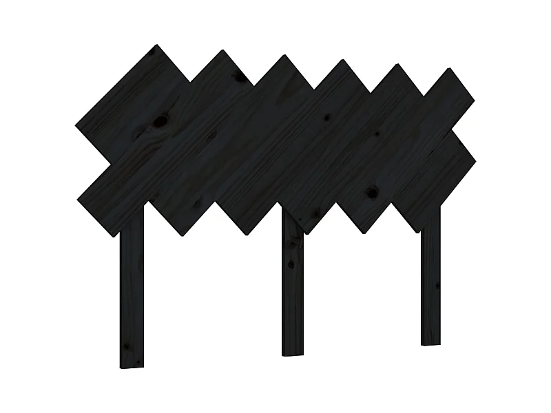 Tête de lit Noir 122,5x3x80,5 cm Bois massif de pin