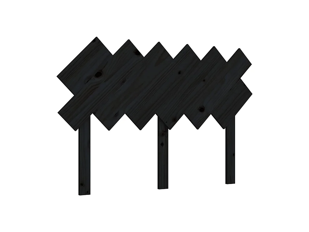 Kopfteil Schwarz 122,5x3x80,5 cm Massives Kiefernholz