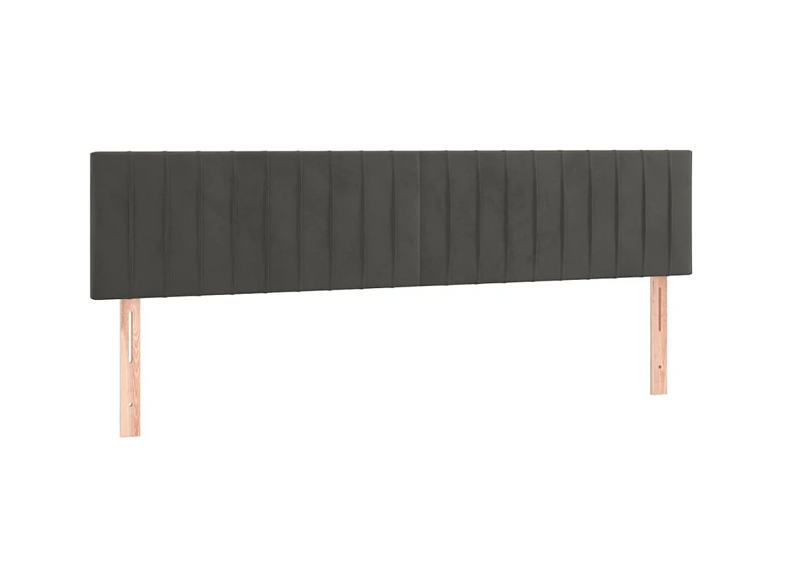 Têtes de lit 2 pcs Gris foncé 80x5x78/88 cm Velours